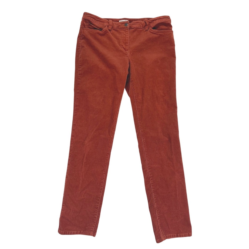 Eileen Fisher Corduroy‎ Pants Women's Rust Orange Straight Leg Size Medium